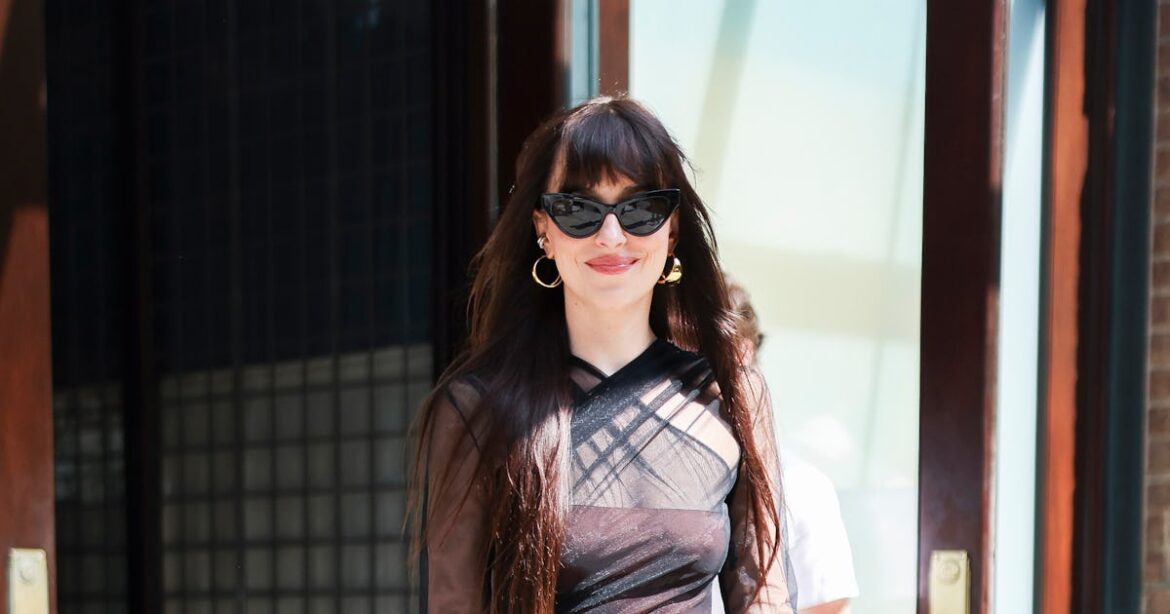 Dakota Johnson Wears Sheer Revenge Dress Following Chris Martin Split Rumors