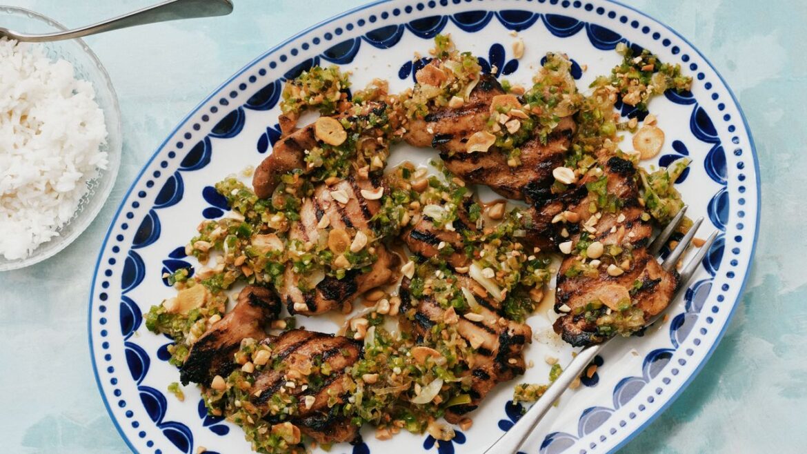 Grilled Chicken With Green Chili Crisp Recipe