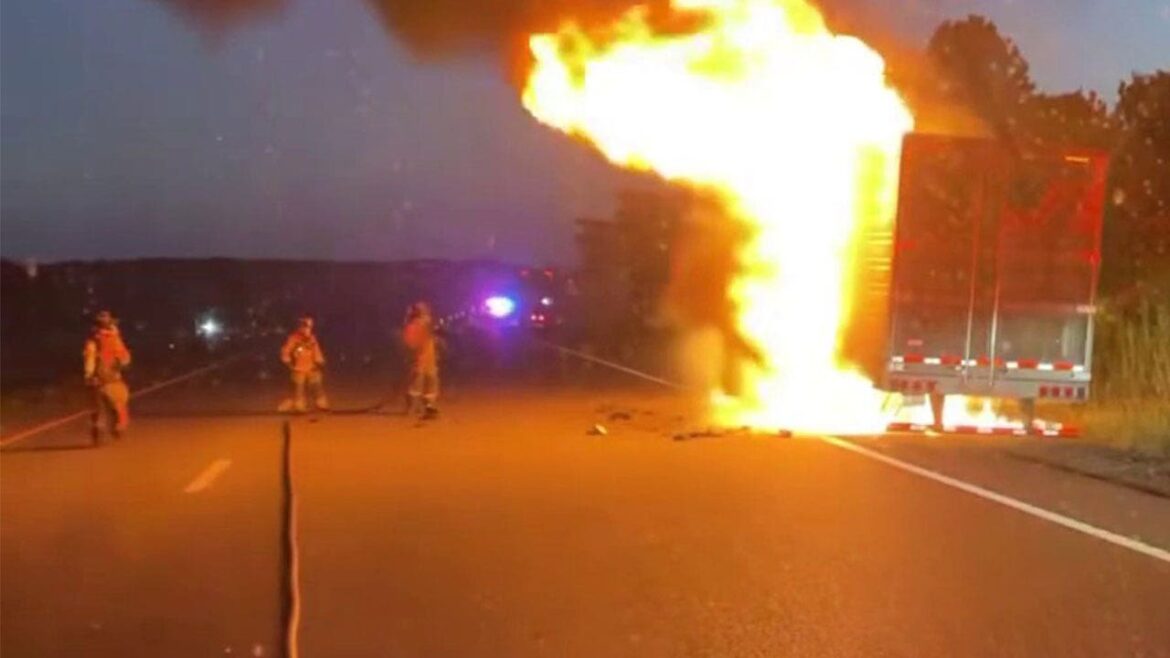 Vegan Missouri firefighter battles flaming truck loaded with beef on first day