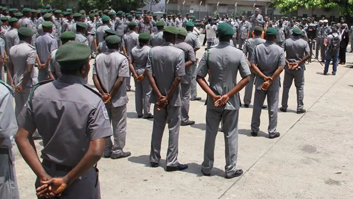 Customs officers on parade ground, Apapa Customs generates N1.38trn, seals three bonded terminals in six months